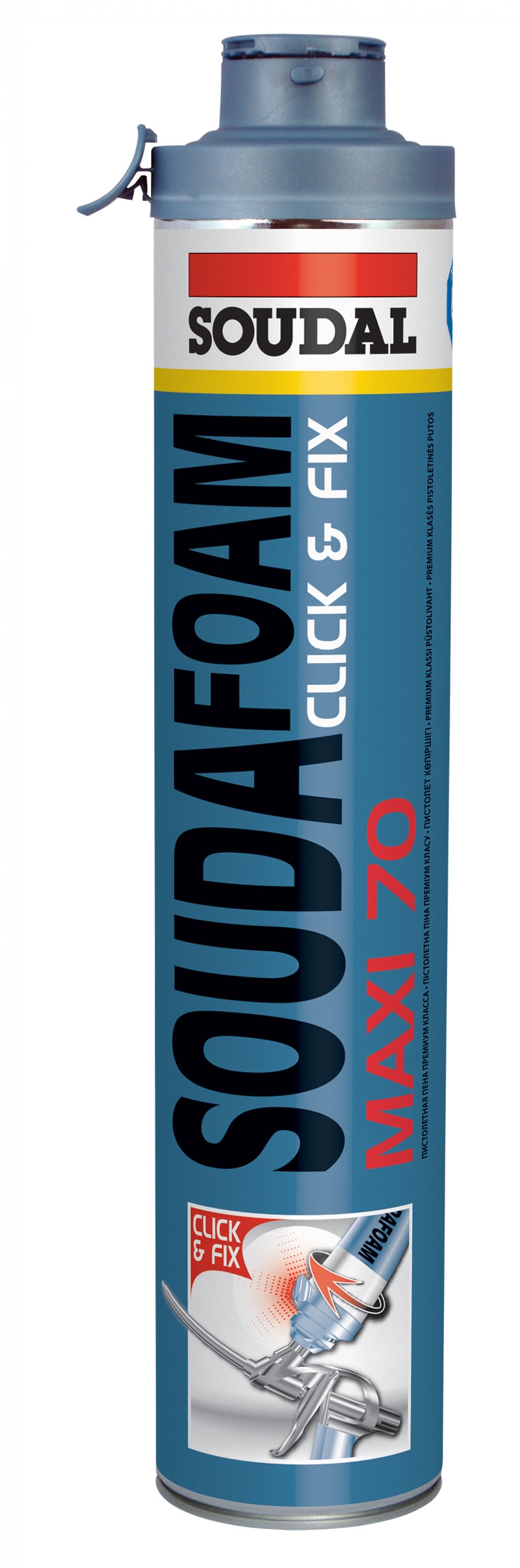 SOUDAL SOUDAFOAM Click&Fix MEGA  transparentná,870ml