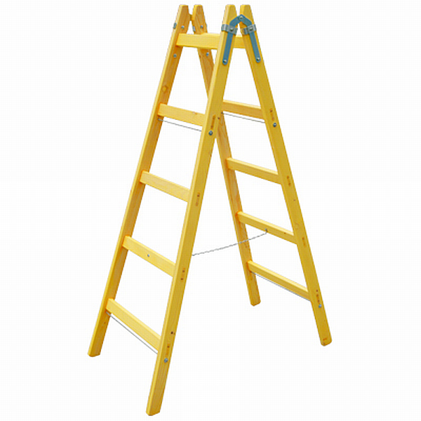 AGRODEAL Rebrík drevený - dvojdielny 3 priečky