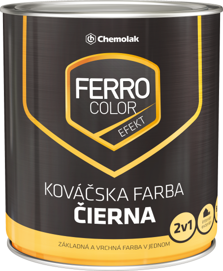 CHEMOLAK Ferro Color Efekt kováčska farba Čierna,0,75L