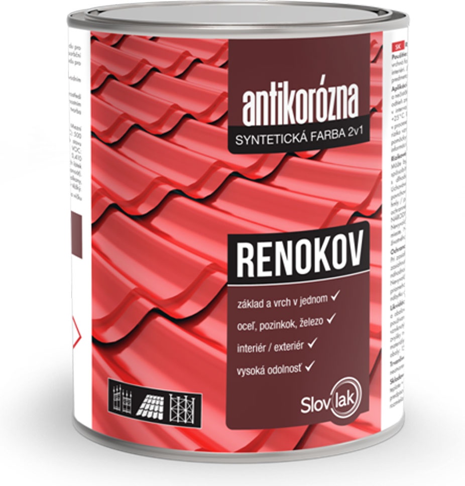Slovlak Renokov antikorózna farba červený,0,75kg