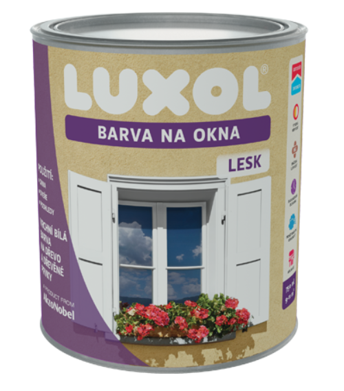 DULUX Luxol farba na okná Lesk biela,2,5L