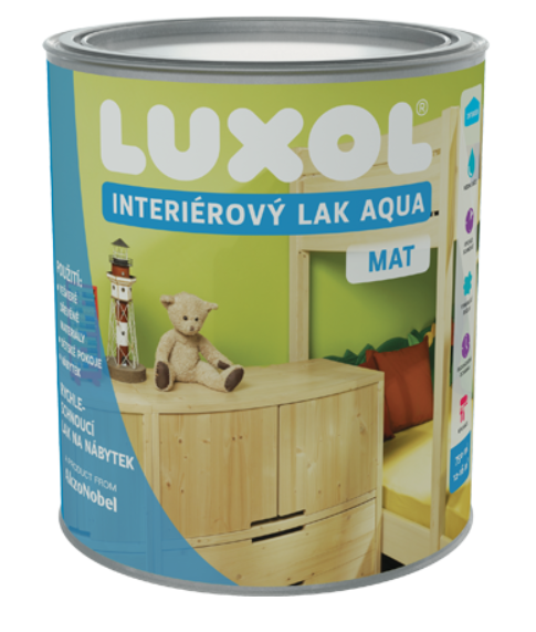 DULUX Luxol Interiérový lak AQUA Lesk,0,75L