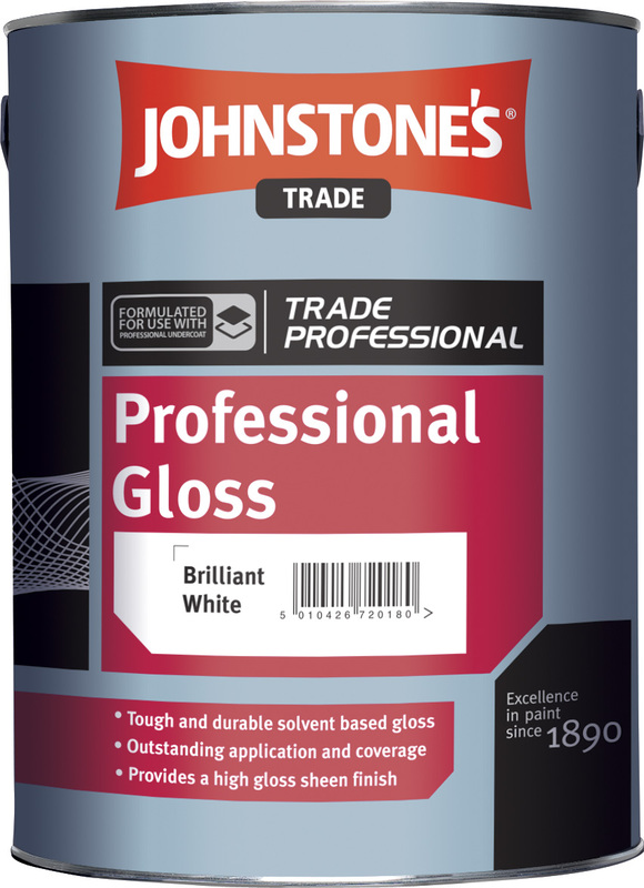 JOHNSTONE\'S Professional Gloss - Vrchná syntetická farba Brilliant White,5L
