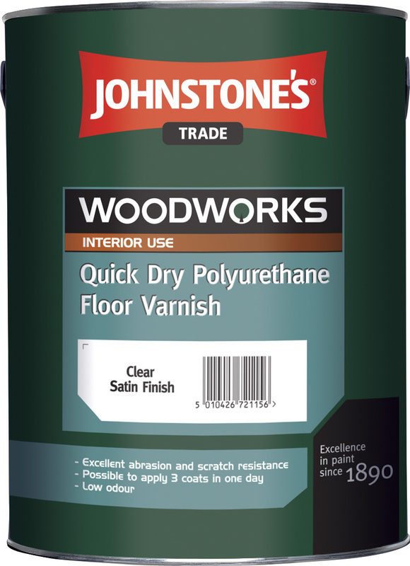 JOHNSTONE\'S Quick Dry Polyurethane Floor Varnish - podlahový lak  Saténový,5L