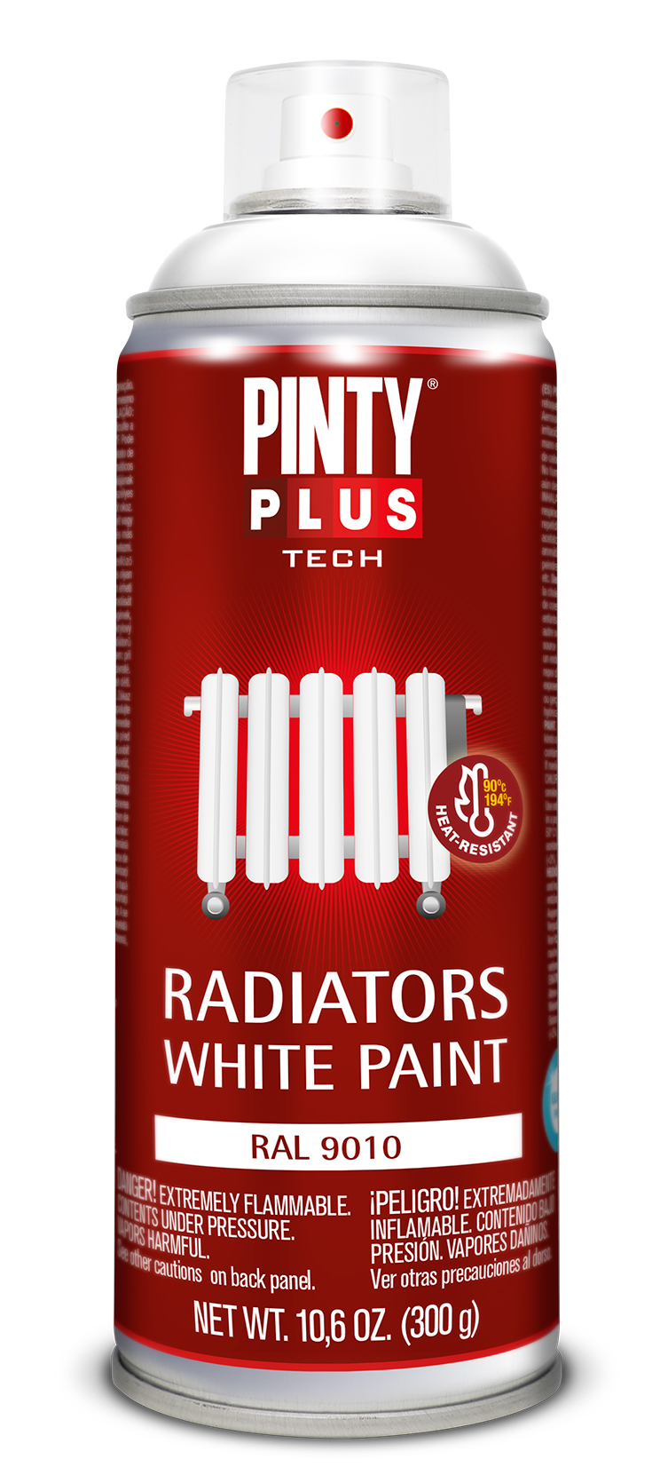 PINTY PLUS TECH farba na radiátory RAL9010 Biela,400ml
