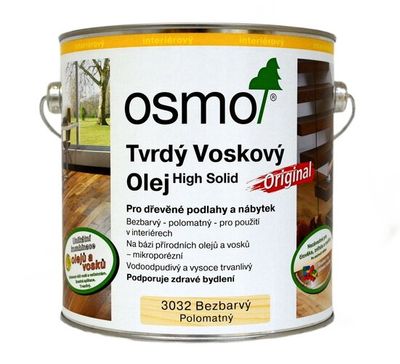 OSMO Tvrdý voskový olej Originál 3032 Bezfarebný pololesklý (hodvábny lesk),5ml